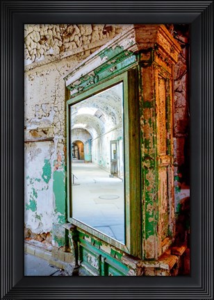 Framed Mirror Reflection In The Eastern State Penitentiary, Pennsylvania Print