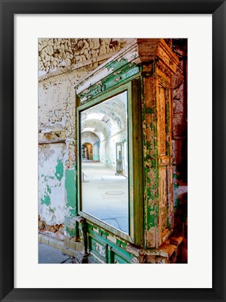 Framed Mirror Reflection In The Eastern State Penitentiary, Pennsylvania Print