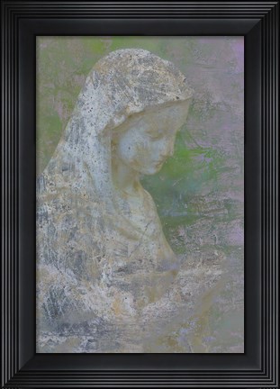 Framed Pastel Abstract Statue Of The Madonna Print