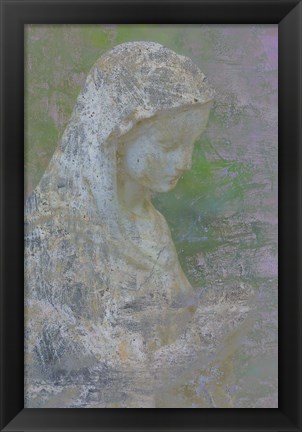 Framed Pastel Abstract Statue Of The Madonna Print