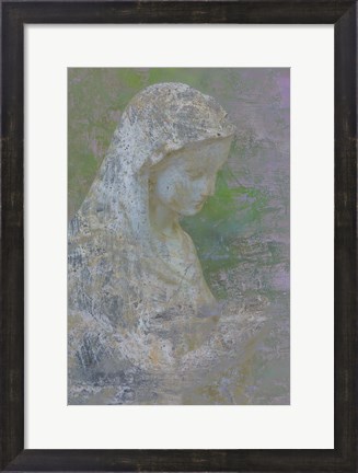 Framed Pastel Abstract Statue Of The Madonna Print