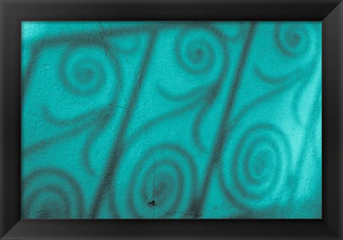 Framed Fence Pattern On A Teal Wall, South Carolina Print