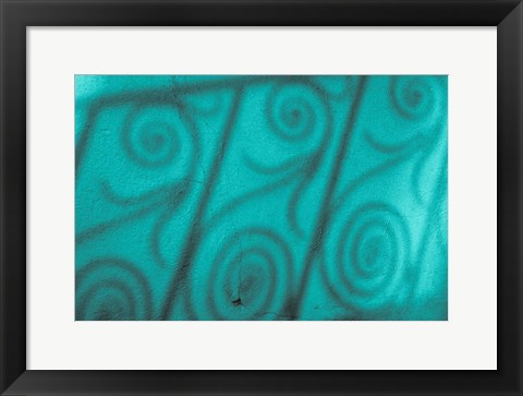 Framed Fence Pattern On A Teal Wall, South Carolina Print