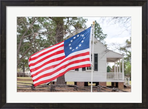 Framed Betsy Ross Flag At The Craven House In Historic Camden, South Carolina Print