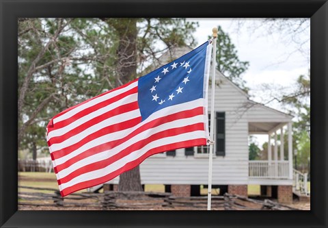 Framed Betsy Ross Flag At The Craven House In Historic Camden, South Carolina Print