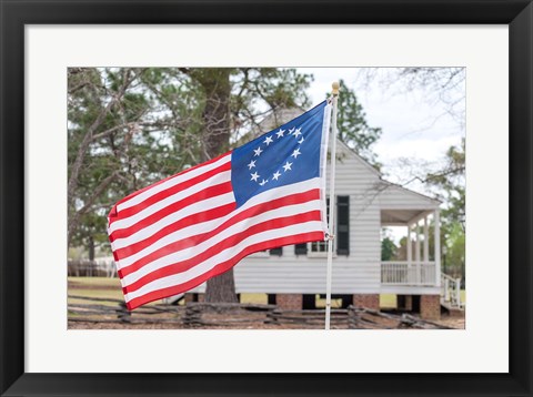 Framed Betsy Ross Flag At The Craven House In Historic Camden, South Carolina Print