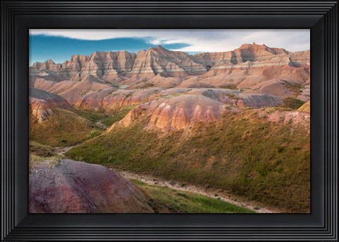 Framed Erosion Hills In Badlands National Park, South Carolina Print