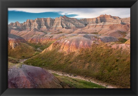 Framed Erosion Hills In Badlands National Park, South Carolina Print