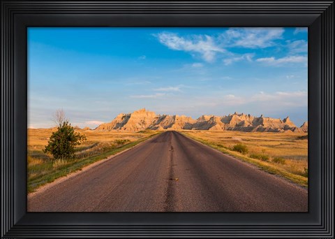 Framed Road Through The Badlands National Park, South Dakota Print