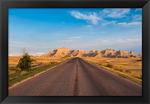 Framed Road Through The Badlands National Park, South Dakota Print