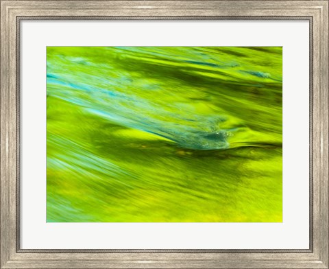 Framed Spring Reflection On The Little Pigeon River Print