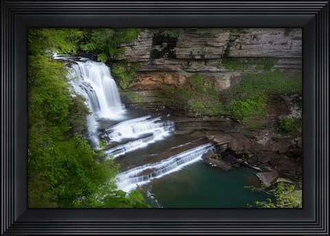 Framed Waterfall And Cascade Of The Blackburn Fork State Scenic River Print