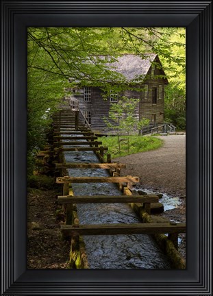 Framed Wooden Flume Directs Water Towards Mingus Mill Print