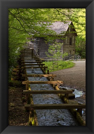 Framed Wooden Flume Directs Water Towards Mingus Mill Print