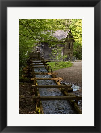 Framed Wooden Flume Directs Water Towards Mingus Mill Print