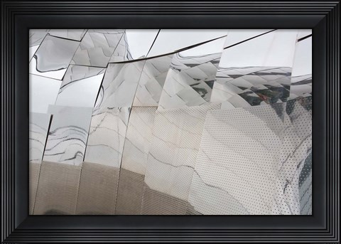 Framed Detail Of A Stainless Steel Sculpture Of A Grizzly Bear Print