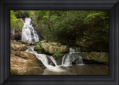 Framed Indian Flats Falls Landscape, Tennessee Print