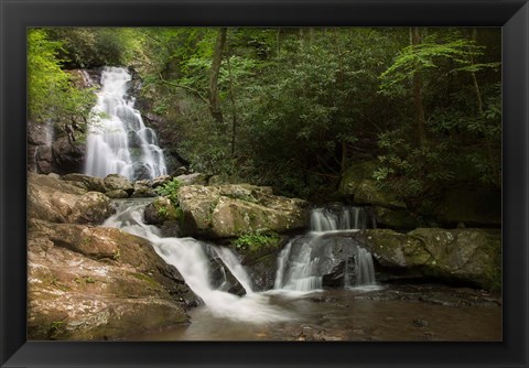 Framed Indian Flats Falls Landscape, Tennessee Print