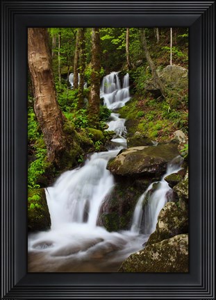 Framed Cascade Along The Little River Print