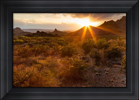 Framed Sunset In Big Bend National Park Print