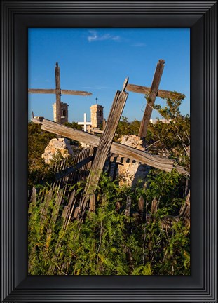 Framed Cemetery In Old Terlingua, Texas Print