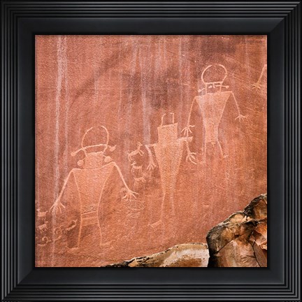 Framed Fremont Pictoglyph Panel, Utah Print