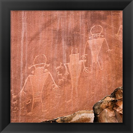 Framed Fremont Pictoglyph Panel, Utah Print