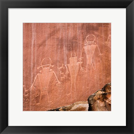 Framed Fremont Pictoglyph Panel, Utah Print