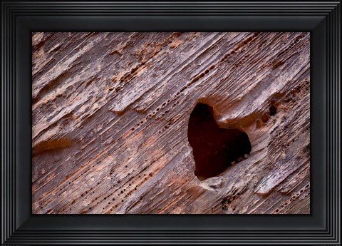 Framed Heart-Shaped Hole In Rock Print