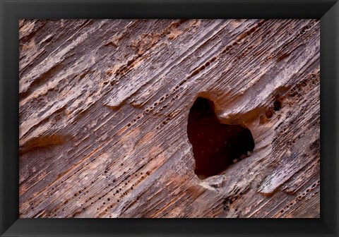 Framed Heart-Shaped Hole In Rock Print