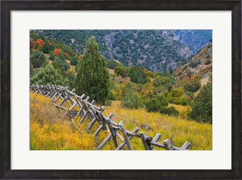 Framed Fence And Meadow Landscape, Utah Print