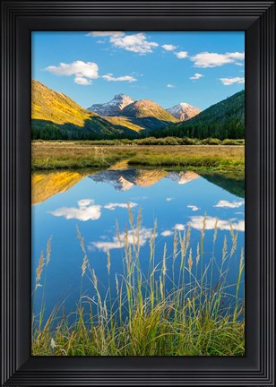 Framed Reflective River With The Wasatch Mountains, Utah Print