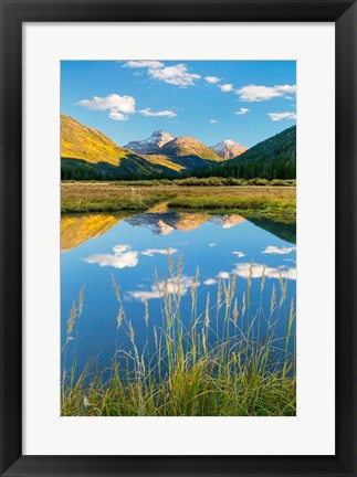 Framed Reflective River With The Wasatch Mountains, Utah Print