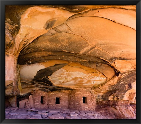 Framed Fallen Roof Ruin In Road Canyon, Utah Print