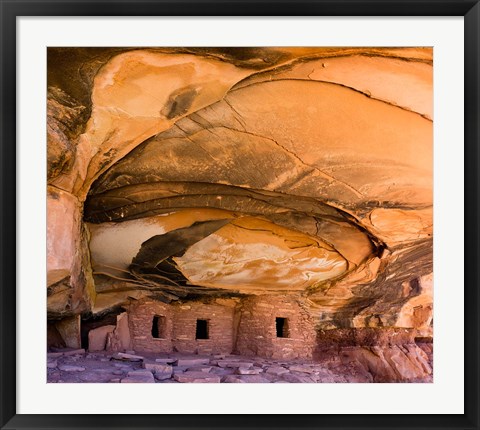 Framed Fallen Roof Ruin In Road Canyon, Utah Print