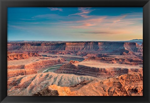 Framed Sunset At Deadhorse Point State Park Print