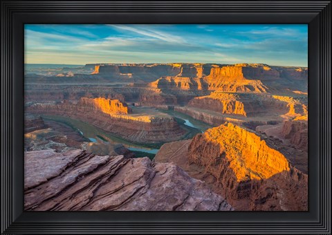 Framed Sunrise At Dead Horse Point State Park Print