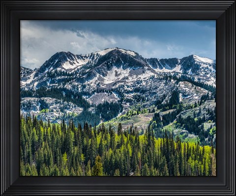 Framed Snow Covered Mountain From Guardsman&#39;s Pass Road Print