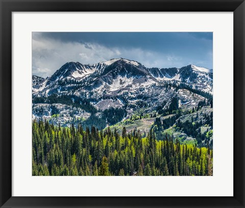 Framed Snow Covered Mountain From Guardsman&#39;s Pass Road Print