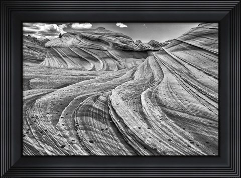 Framed Second Wave Zion National Park Kanab, Utah (BW) Print