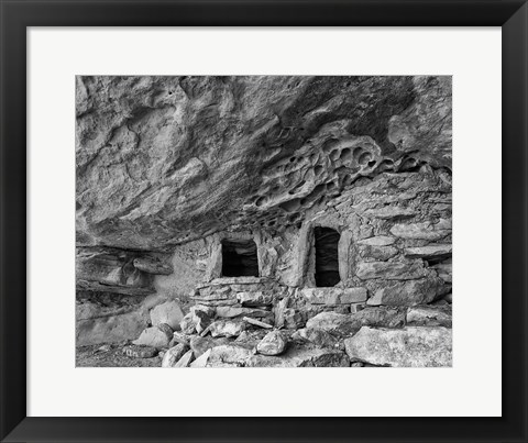 Framed Ancient Granary Slickhorn Canyon, Cedar Mesa, Utah (BW) Print