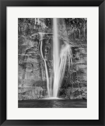 Framed Lower Calf Creek Falls Escalante, Utah (BW) Print