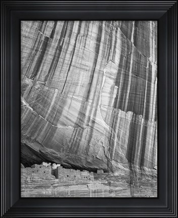 Framed White House Ruin Canyon De Chelly, Utah (BW) Print