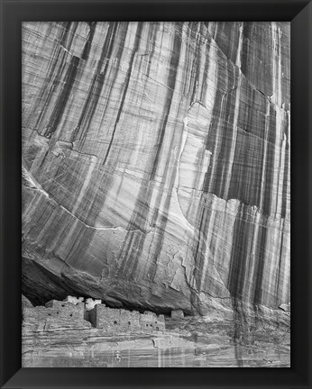 Framed White House Ruin Canyon De Chelly, Utah (BW) Print