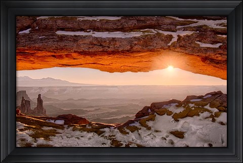 Framed Sunrise At Mesa Arch, Canyonlands National Park, Utah Print