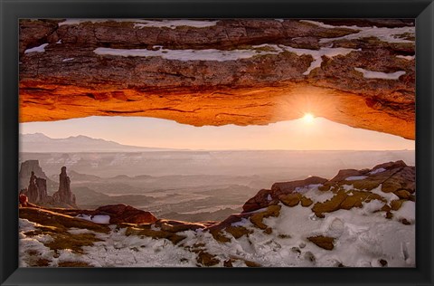 Framed Sunrise At Mesa Arch, Canyonlands National Park, Utah Print