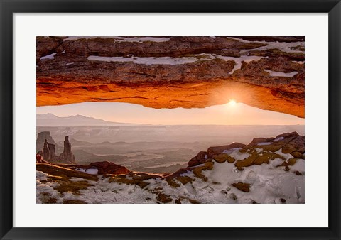 Framed Sunrise At Mesa Arch, Canyonlands National Park, Utah Print