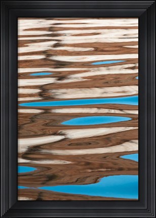 Framed Colorful Abstract Reflections Of Canyon Walls On Lake Powell Print