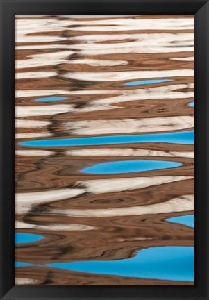 Framed Colorful Abstract Reflections Of Canyon Walls On Lake Powell Print