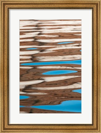 Framed Colorful Abstract Reflections Of Canyon Walls On Lake Powell Print
